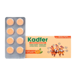 Thuốc viên ngậm sát khuẩn họng Kadfer 0.25 Enlie (Hộp 3 vỉ x 8 viên)