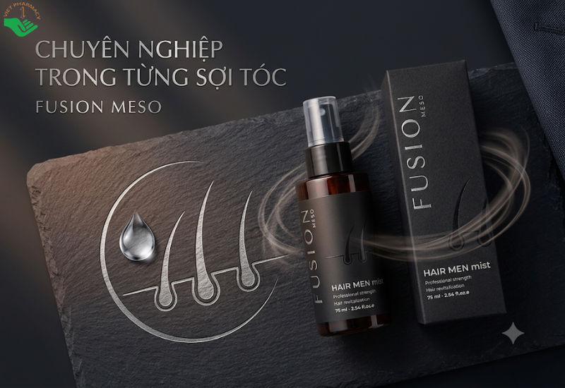 Tinh chất xịt dưỡng tóc Meso Hair Mist Fusion ngăn ngừa rụng tóc và kích thích mọc tóc (Chai 75ml)