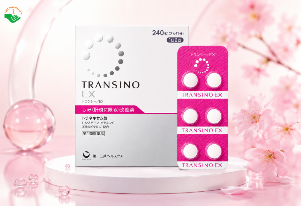 Transino Whitening EX điều trị nám, tàn nhang giúp da sáng đều (Hộp 240 viên)