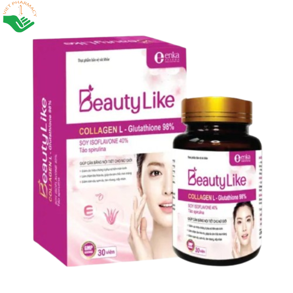 Viên uống Beauty Like Enka hỗ trợ làm đẹp da, giúp cân bằng nội tiết tố (Hộp 30 viên)