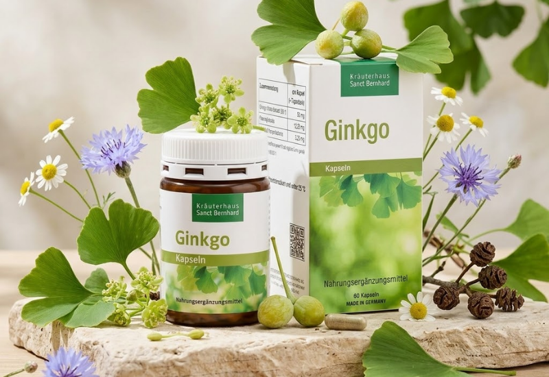 Viên uống hỗ trợ bổ não Sanct Bernhard Ginkgo Kapseln (Hộp 60 viên)