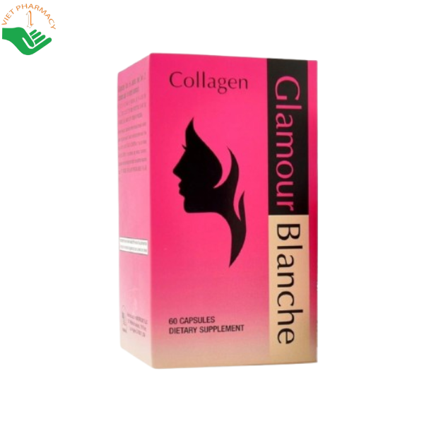 Viên uống Collagen Glamour Blanche AMF Pharma hỗ trợ tăng cường độ ẩm giúp da mịn màng (Hộp 60 viên)