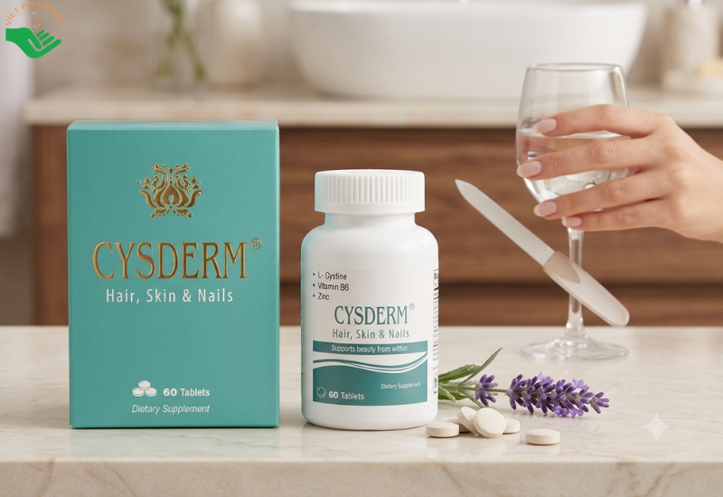 Viên uống Cysderm Nature Gift làm sáng mịn da, móng cứng cáp, ngăn ngừa rụng và kích thích mọc (Hộp 60 viên)