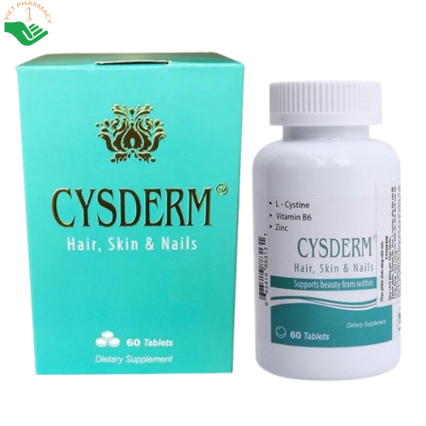 Viên uống Cysderm Nature Gift làm sáng mịn da, móng cứng cáp, ngăn ngừa rụng và kích thích mọc (Hộp 60 viên)