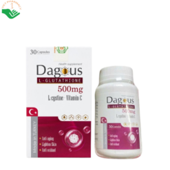Viên uống Dagous L-Glutathione 500mg Pharmanor İlaç hỗ trợ giảm lão hóa, cải thiện độ sáng của da (Hộp 30 viên)