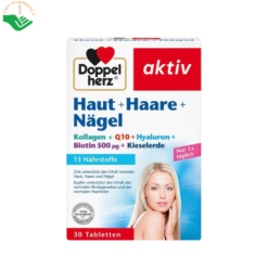 Viên uống Haut Haare Nagel Doppelherz hỗ trợ duy trì tóc bóng mượt, móng chắc khỏe và làn da tươi trẻ (Hộp 30 viên)