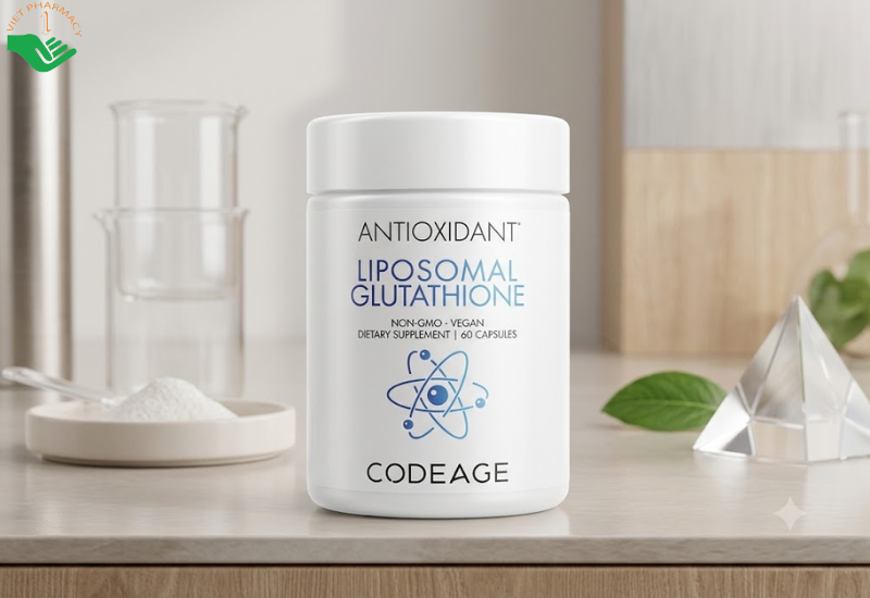 Viên uống Liposomal Glutathione Codeage hỗ trợ sáng da, chống lão hóa (Hộp 60 viên)