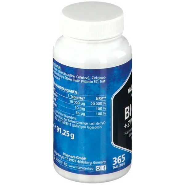 Viên uống mọc tóc Biotin Zink Selen Vitamaze (Hộp 365 viên)