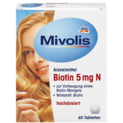 Viên uống mọc tóc Mivolis Biotin 5 mg N (Hộp 60 viên)