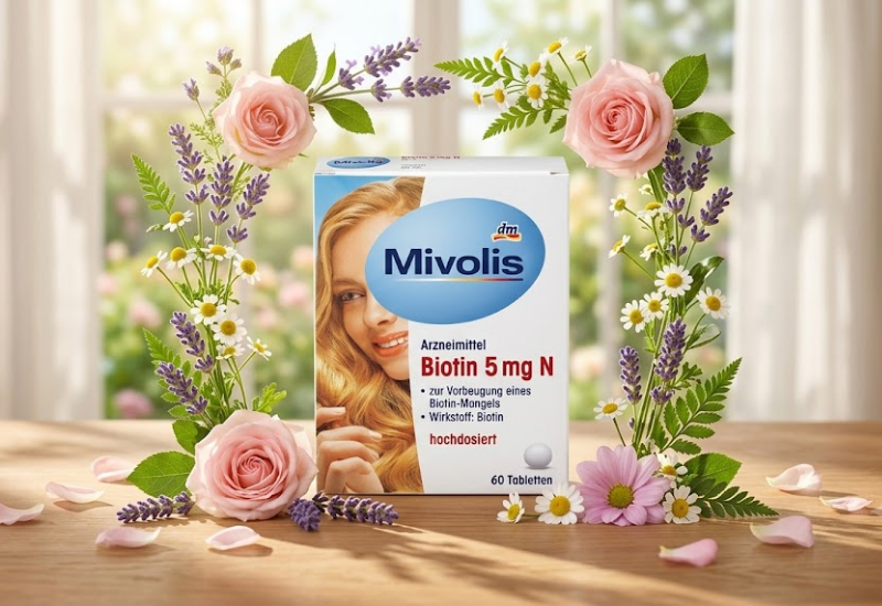 Viên uống mọc tóc Mivolis Biotin 5 mg N (Hộp 60 viên)