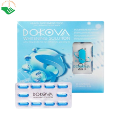 Viên uống Whitening Solution Dokova tăng cường collagen, dưỡng trắng da, chống lão hóa (Hộp 2 vỉ x 10 viên)