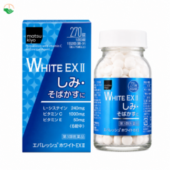 White EX II Matsukiyo hỗ trợ trắng da, mờ nám và tăng cường tái tạo Collagen (Hũ 270 viên)