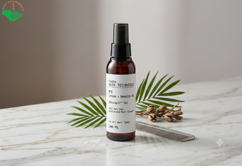 Xịt mọc tóc Hair Technique Glatika kích thích mọc tóc, ngăn ngừa rụng và tăng độ dày cho tóc (Chai 100ml)