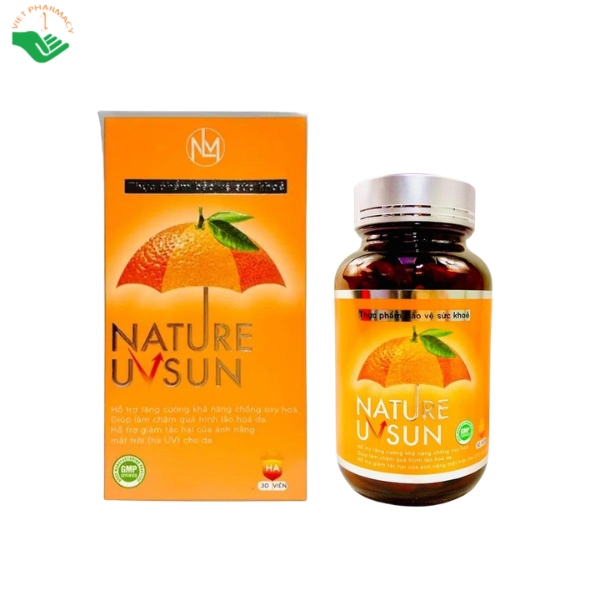 Vien-uong-Nature-UVSun-Nature-Pharma-ho-tro-lam-cham-qua-trinh-lao-hoa-da-Hop-30-vien