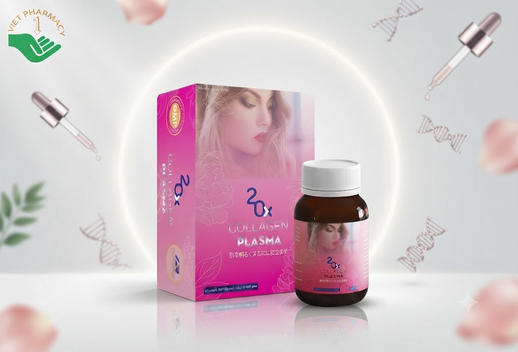 20x Collagen Plasma AROVA hỗ trợ da sáng mịn và chống oxy hóa (Hộp 30 viên)