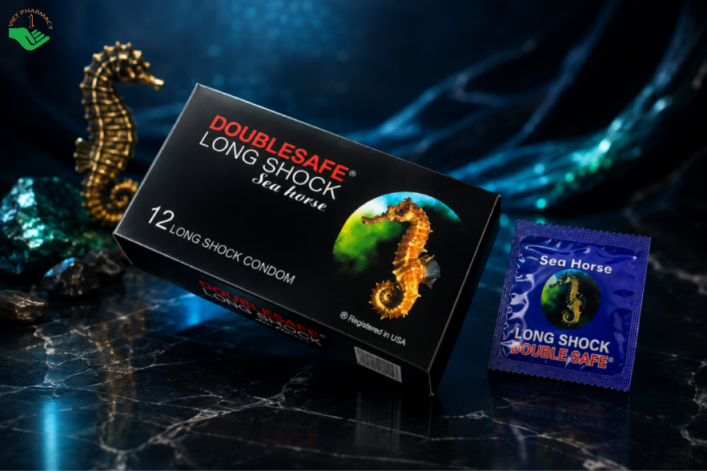 Bao cao su Doublesafe Long Shock kéo dài thời gian quan hệ (hộp 12 cái)