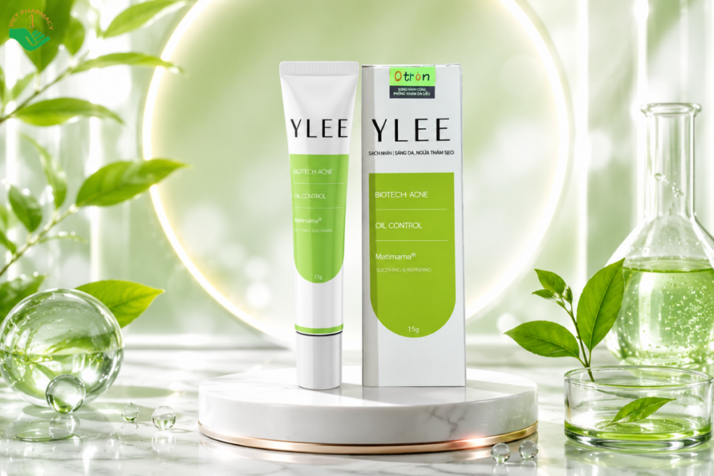 Gel bôi mụn Ylee giảm mụn, mờ thâm sẹo, dưỡng trắng da (Tuýp 15g)