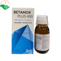Thuốc Betamox Plus 400 Laboratórios Atral điều trị nhiễm khuẩn mức độ nhẹ đến nặng cho trẻ em ( Hộp 1 chai 60ml)