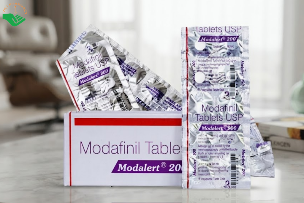 Thuốc Modalert 200 Sun Pharma điều trị chứng ngủ rũ và buồn ngủ quá mức (Hộp 10 vỉ x 10 viên)