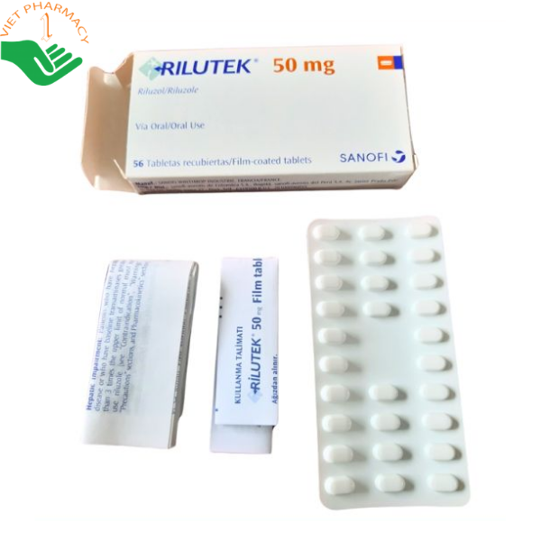 Thuốc Rilutek 50mg Sanofi điều trị xơ cứng teo cơ một bên (Hộp 4 vỉ x 14 viên)