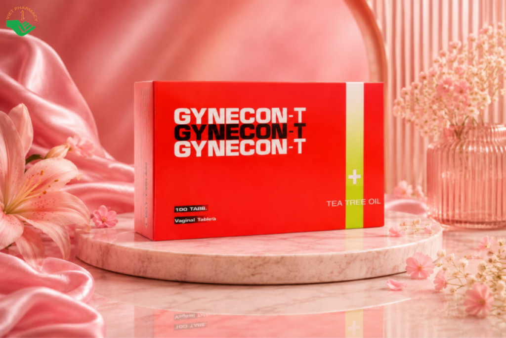 Viên đặt phụ khoa Gynecon-T Continental Pharm tinh chất trà xanh hỗ trợ giảm ngứa, viêm nhiễm (Hộp 20 vỉ x 5 viên)