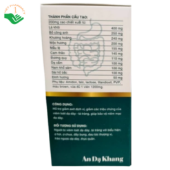 Viên uống An Dạ Khang giúp giảm triệu chứng rối loạn tiêu hóa, viêm dạ dày cấp và mãn tính (Hộp 60 viên)
