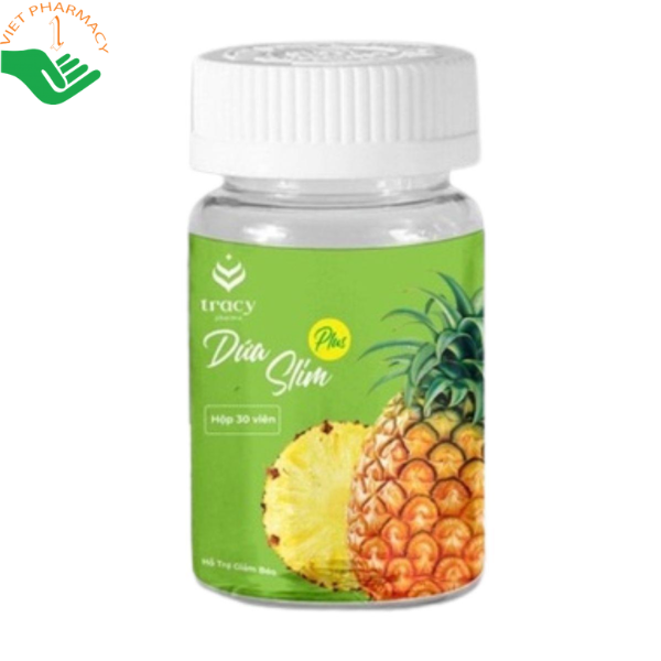 Viên uống Dứa SLIM PLUS Tracy Pharma hỗ trợ giảm cân và duy trì vóc dáng (Hộp 30 viên)