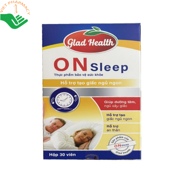 Viên uống Glad Health On Sleep hỗ trợ ngủ ngon, ngủ sâu tự nhiên (Hộp 30 viên)