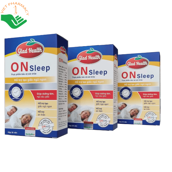 Viên uống Glad Health On Sleep hỗ trợ ngủ ngon, ngủ sâu tự nhiên (Hộp 30 viên)