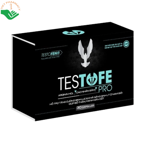 Viên uống Testofe Pro Esico Pharma hỗ trợ bổ thận, tăng cường sinh lực và khả năng sinh lý nam (Hộp 3 vỉ x 10 viên)