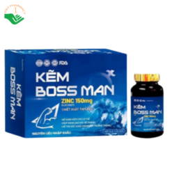 Viên uống bổ sung kẽm Boss Man Tre Việt hỗ trợ tăng sức đề kháng (Hộp 3 lọ x 30 viên)
