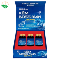 Viên uống bổ sung kẽm Boss Man Tre Việt hỗ trợ tăng sức đề kháng (Hộp 3 lọ x 30 viên)
