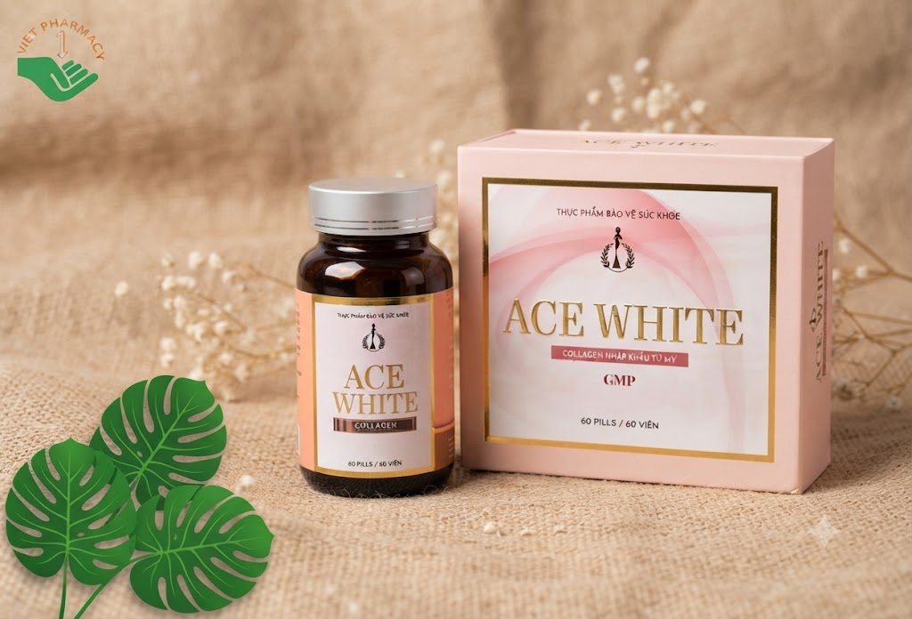 Ace White hỗ trợ cải thiện nội tiết tố và làm đẹp da (Hộp 60 viên) 