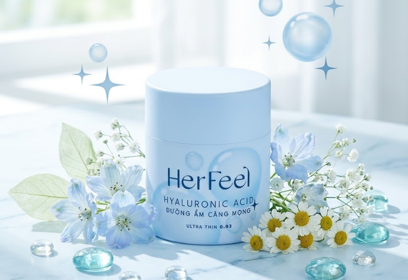 Bao cao su dưỡng ẩm Her Feel Hyaluronic Acid PlayAh 003 (Hộp 10 bao)