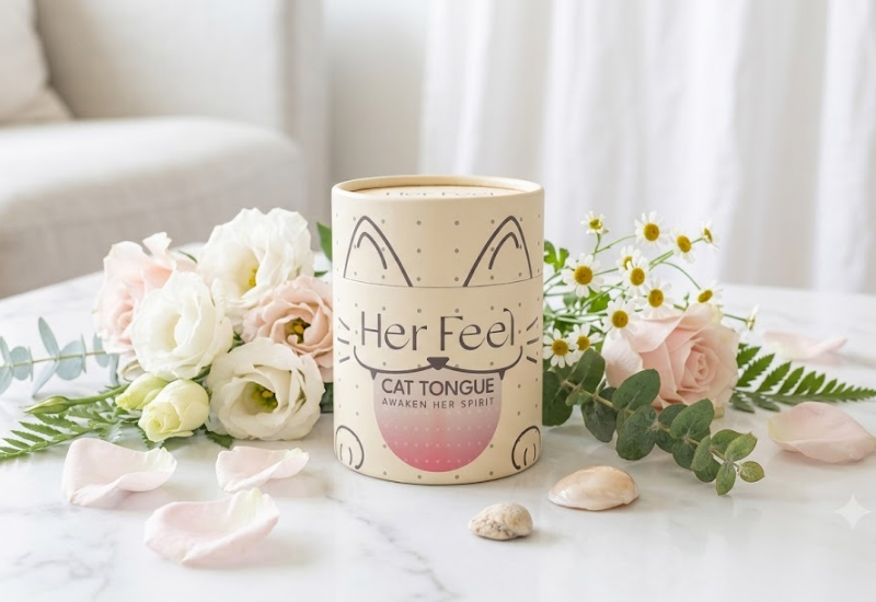 Bao cao su Her Feel Cat Tongue PlayAh 2000 chấm gai lưỡi mèo (Hộp 8 bao)