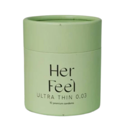 Bao cao su Her Feel Ultra Thin 003 PlayAh siêu mỏng nhiều gel bôi trơn (Hộp 10 bao)