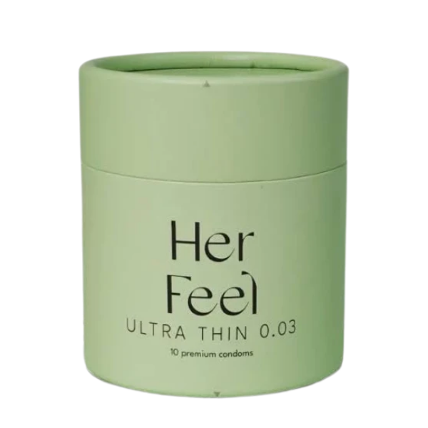Bao cao su Her Feel Ultra Thin 003 PlayAh siêu mỏng nhiều gel bôi trơn (Hộp 10 bao)