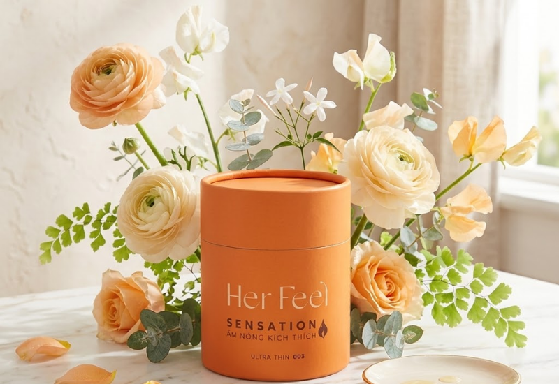 Bao cao su Her Feel Warm Sensation 003 PlayAh truyền nhiệt ấm áp (Hộp 10 bao)