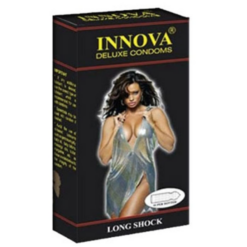 Bao cao su Innova đen Long Shock hỗ trợ phòng tránh thai ngoài ý muốn (Hộp 12 cái)