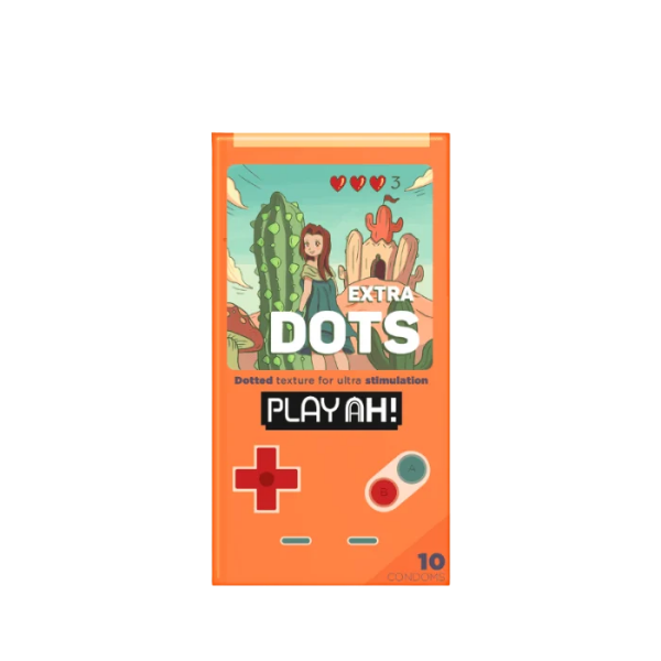 Bao cao su PlayAh Extra Dots gân gai chấm nổi 3D (Hộp 10 bao)