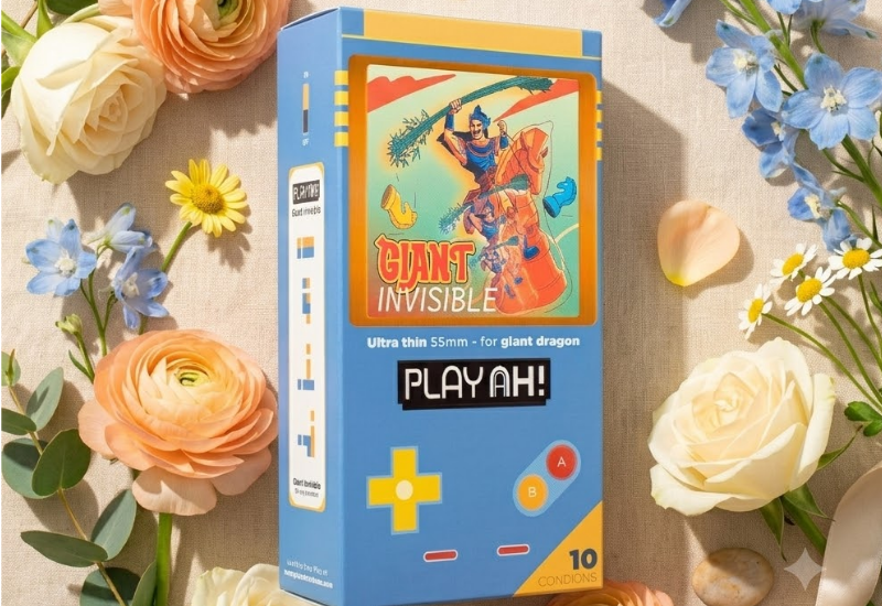 Bao cao su PlayAh Giant Invisible size lớn 55mm (Hộp 10 bao)