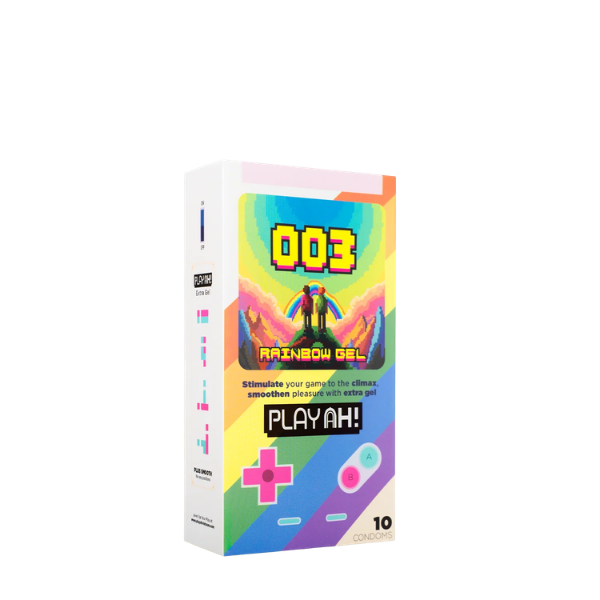 Bao cao su PlayAh Rainbow Gel 003 siêu mỏng nhiều gel bôi trơn khay ButterCup (Hộp 10 bao)