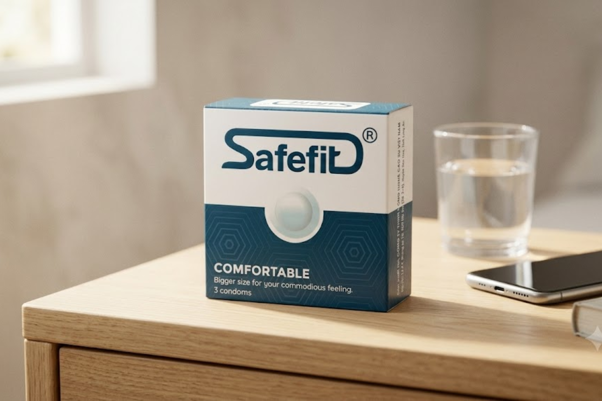 Bao cao su Safefit Comfortable S52 là dòng cơ bản của thương hiệu, phù hợp với nhu cầu sử dụng thường xuyên nhờ thiết kế đơn giản, dễ dùng.