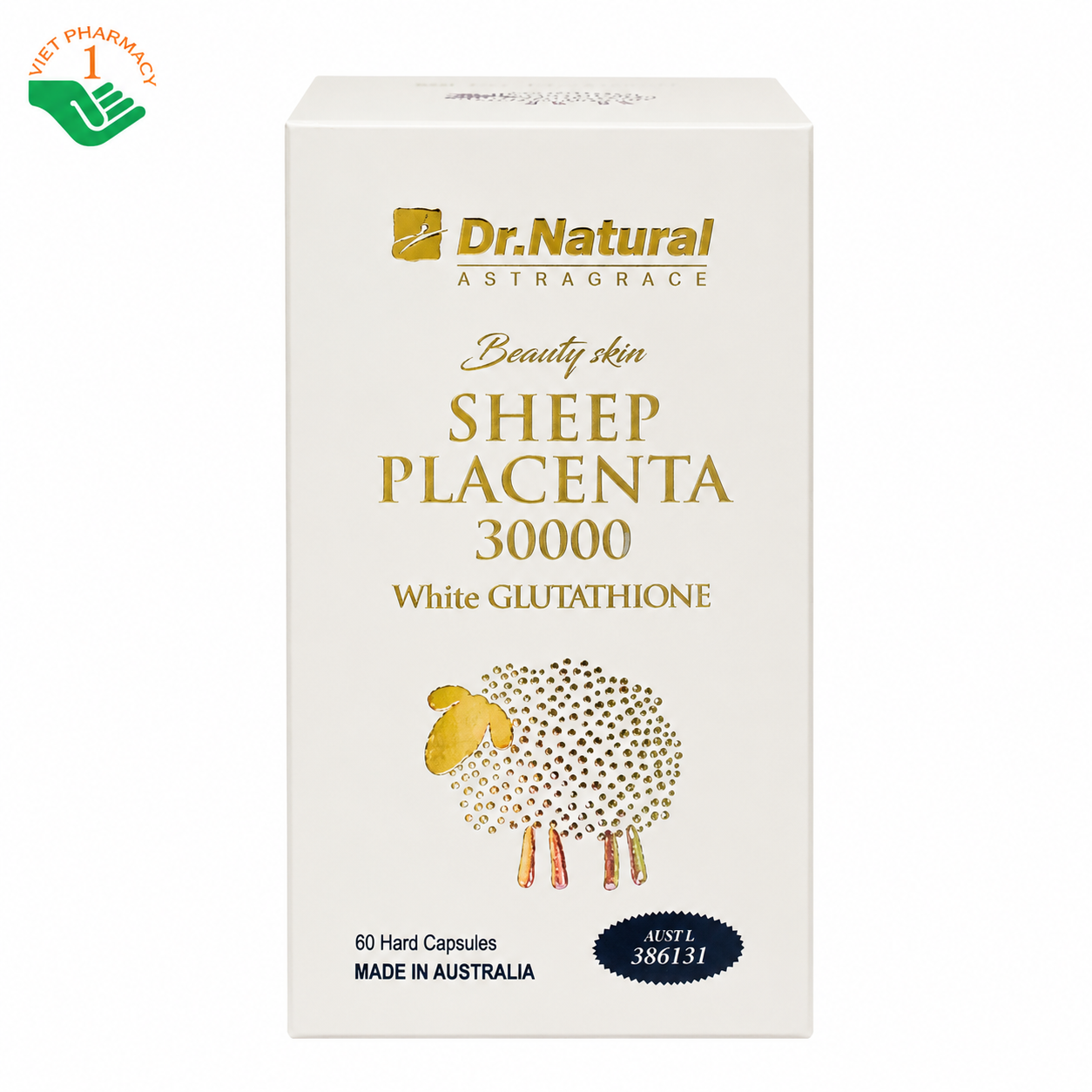 Beauty Skin Sheep Placenta 30000 White Glutathione hỗ trợ làm trắng da, ngăn ngừa lão hóa da (Hộp 60 viên)