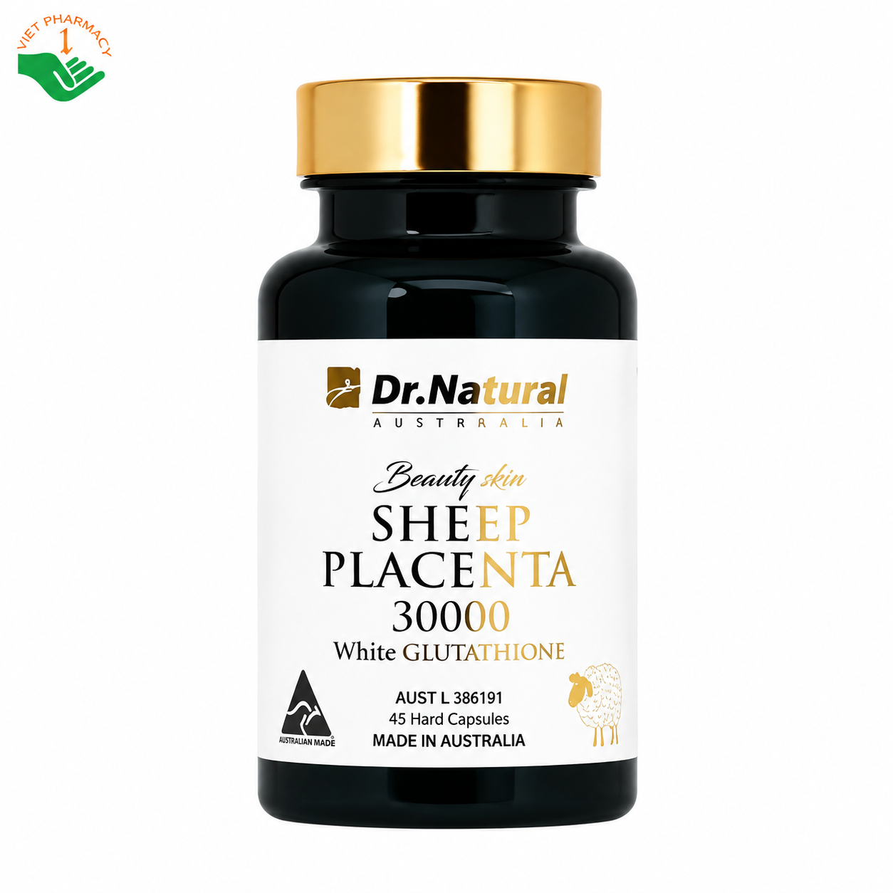 Beauty Skin Sheep Placenta 30000 White Glutathione hỗ trợ làm trắng da, ngăn ngừa lão hóa da (Hộp 60 viên)
