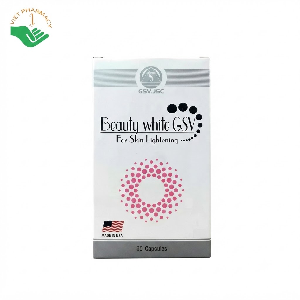 Beauty White GSV hỗ trợ làm mờ thâm nám, chống lão hóa, làm sáng đẹp da (Hộp 30 viên)