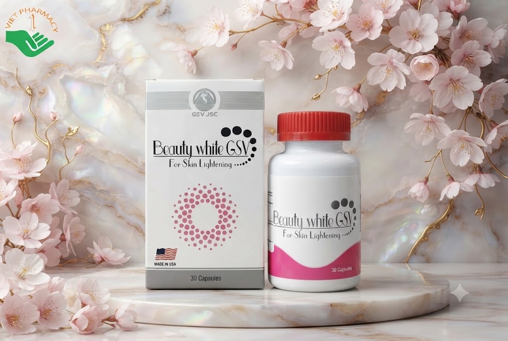 Beauty White GSV hỗ trợ làm mờ thâm nám, chống lão hóa, làm sáng đẹp da (Hộp 30 viên)