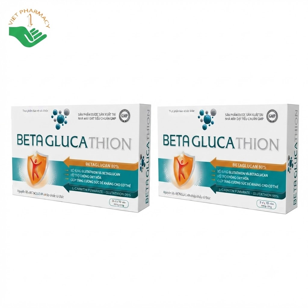 Beta Glutathione hỗ trợ chống oxy hóa, giúp tăng cường sức đề kháng (Hộp 3 vỉ x 10 viên)