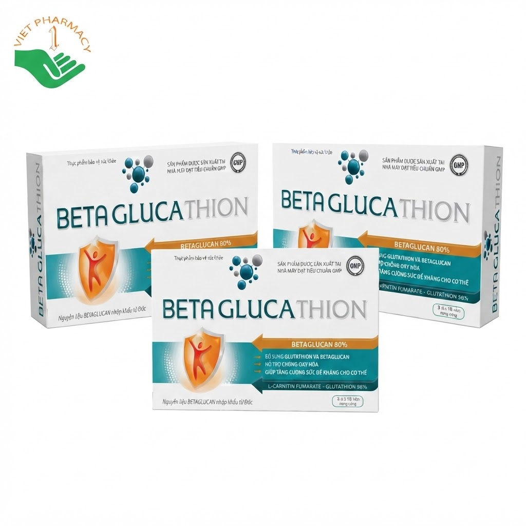 Beta Glutathione hỗ trợ chống oxy hóa, giúp tăng cường sức đề kháng (Hộp 3 vỉ x 10 viên)