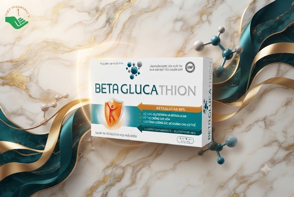 Beta Glutathione hỗ trợ chống oxy hóa, giúp tăng cường sức đề kháng (Hộp 3 vỉ x 10 viên)
